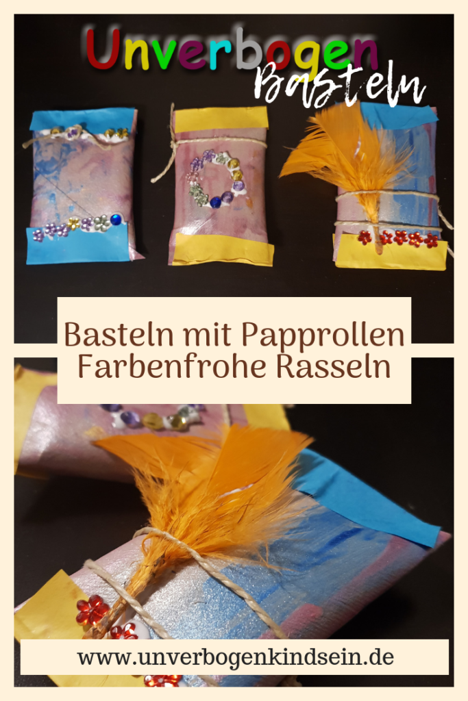 Rasseln aus Papprollen Basteln #Bastelanleitung #Bastelideen