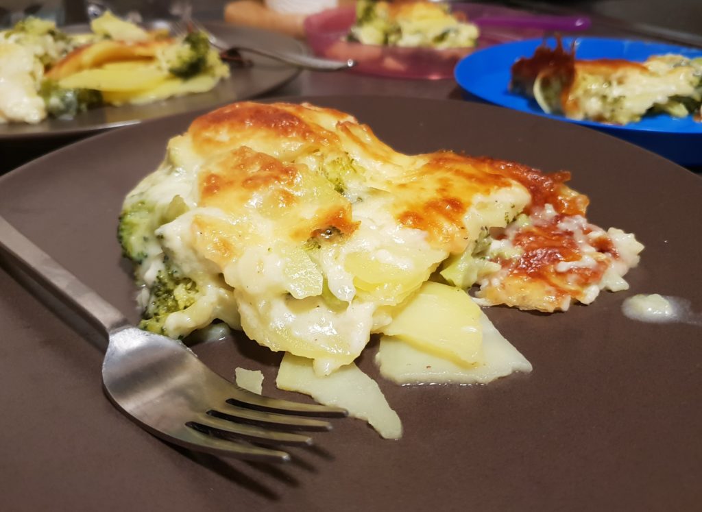 Rezept für Kartoffel Brokkoli Gratin
