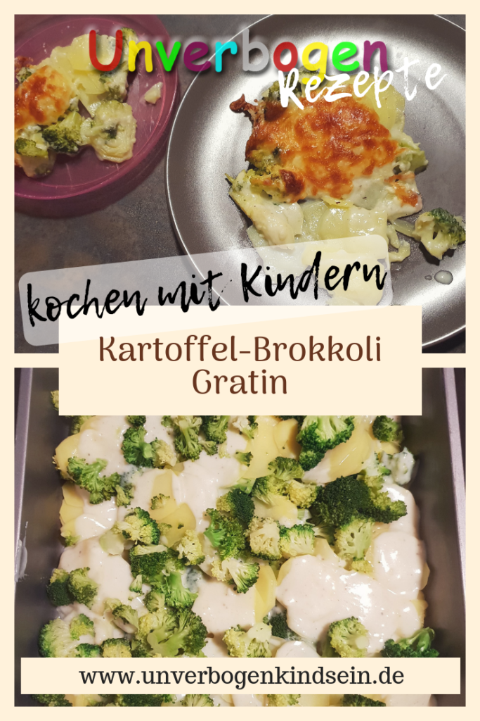 Rezept für Kartoffel Brokkoli Gratin #rezeptefürdiefamilie #kochenmitkindern